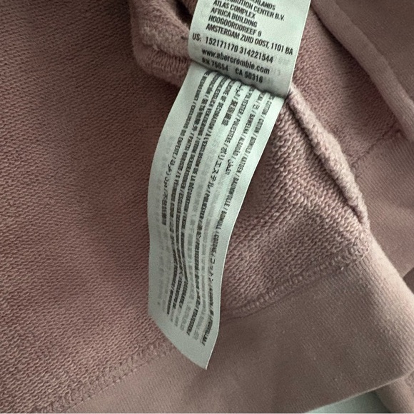 Abercrombie & Fitch Light Pink Y2K Cropped Zip Up Sweatshirt - Picture 5 of 7